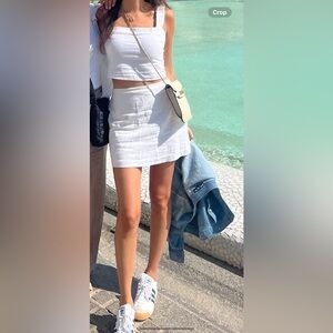 Abercrombie white linen set -NWT